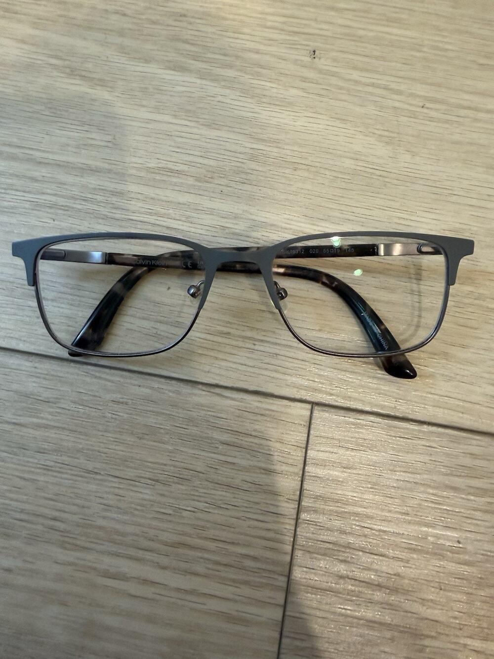 Calvin Klein Eyeglasses, Frames Only, CK19312 020, 55-19-145, Metal, Gray/Brown